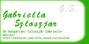 gabriella szloszjar business card