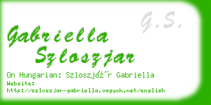 gabriella szloszjar business card